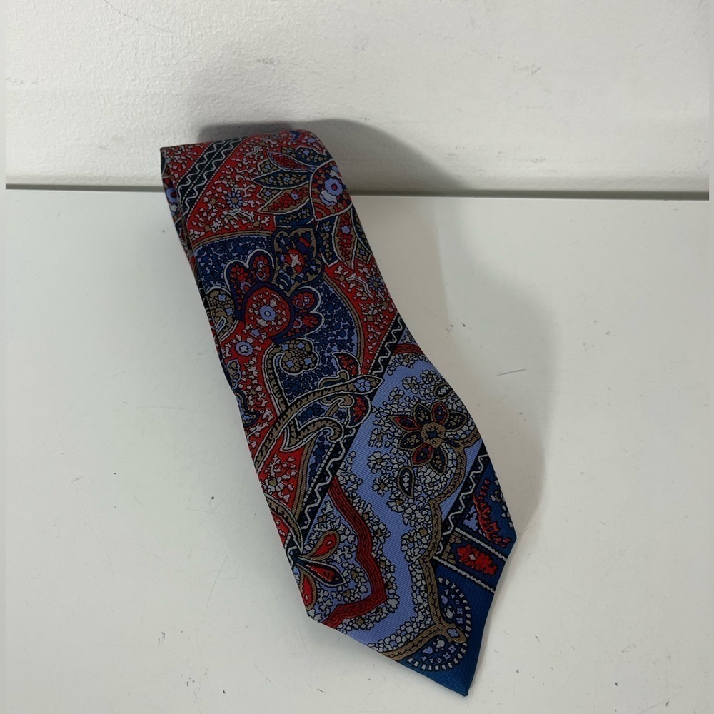Franco Tucci Milano Paisley Pattern Silk Necktie Made in Canada Mens Tie Vintage